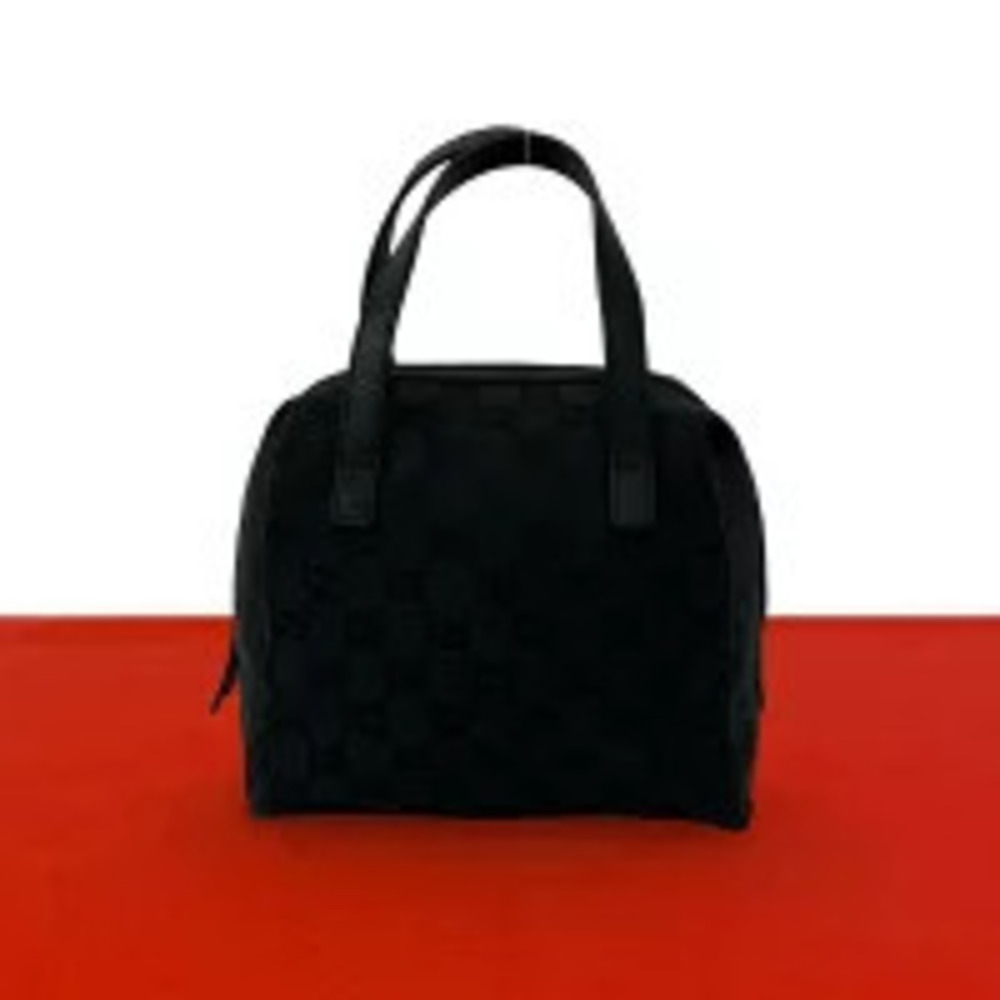 Gucci Joy GG Canvas Leather Tote Bag Boston Black